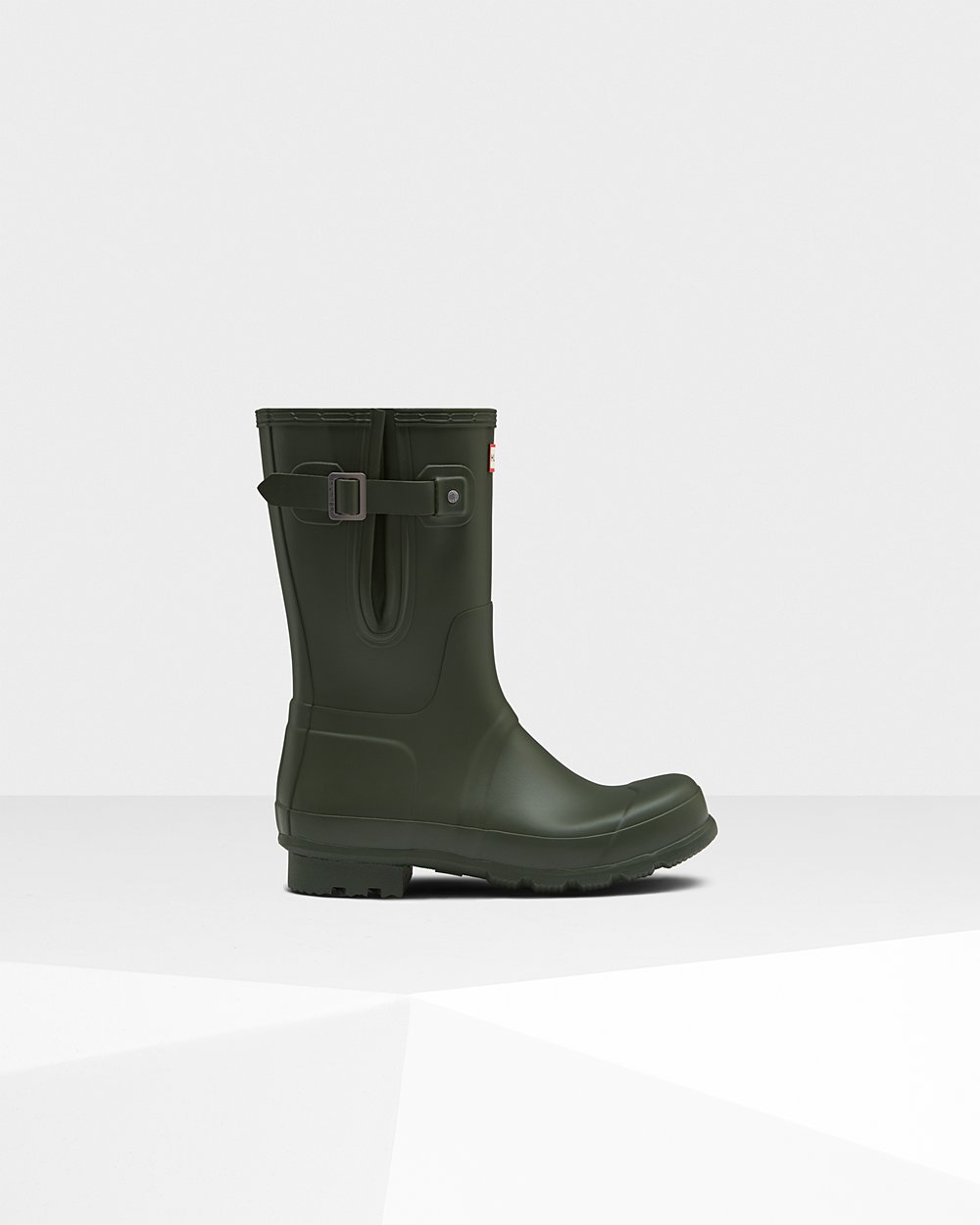 Mens Hunter Short Rain Boots Dark Olive - Original Side Adjustable - 2015798-LU